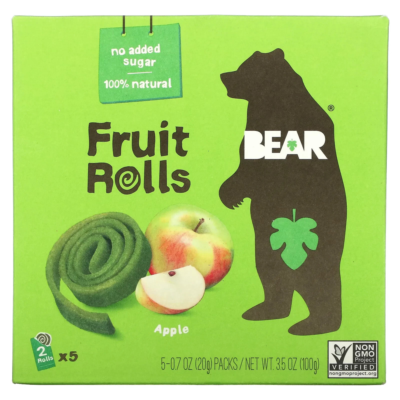 Bear, фруктовые рулетики, манго, 5 упаковок по 20 г (0,7 унции)