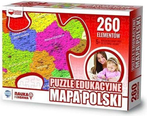 Zachem Puzzle Edukacyjne, 260 elementów. Mapa Polski (ZACH0062)