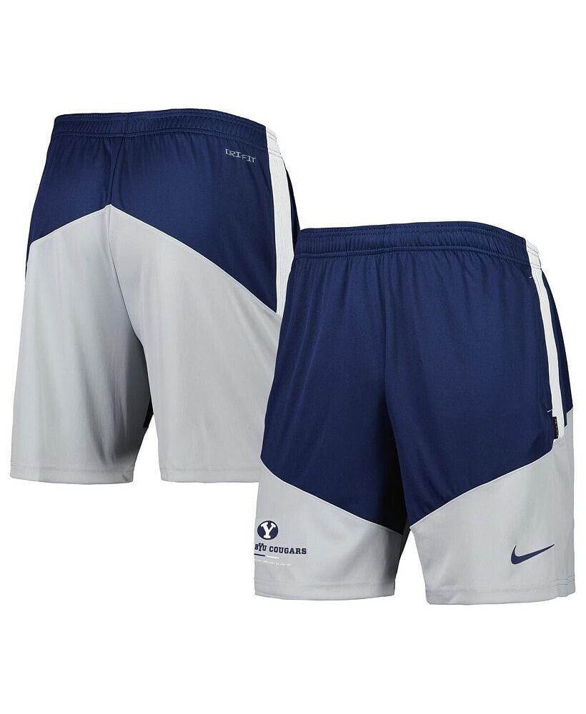 Nike men's Navy, Gray BYU Cougars Performance Player Shorts