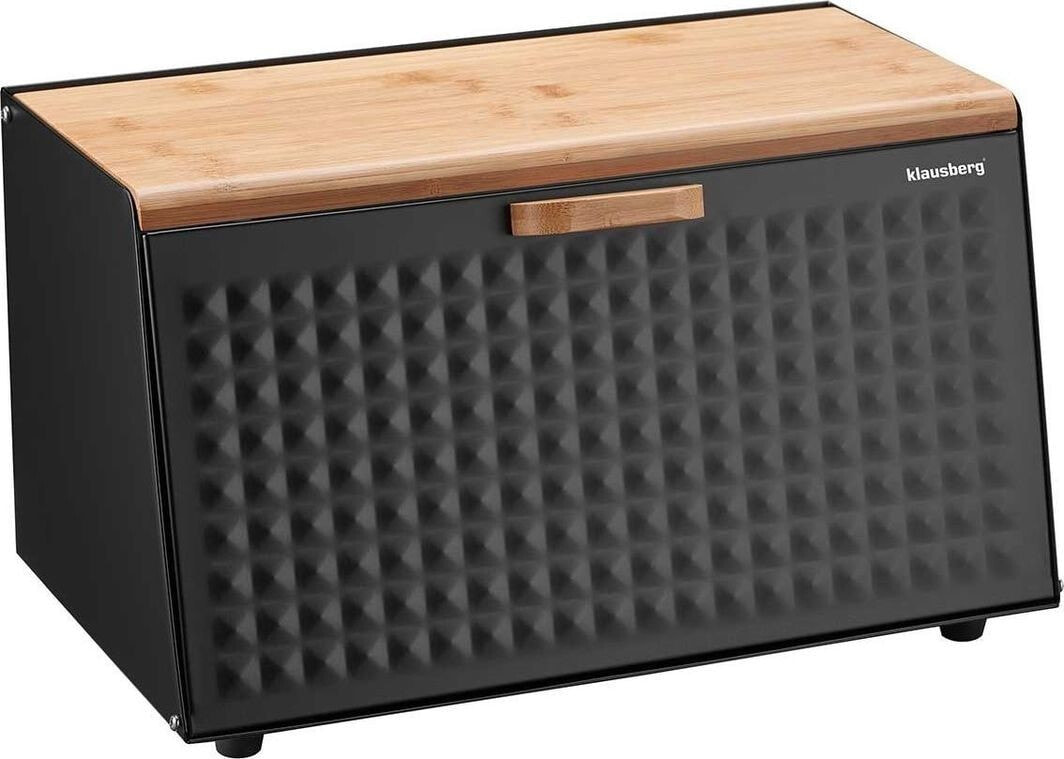 Klausberg wooden and steel bread box (KB-7467)