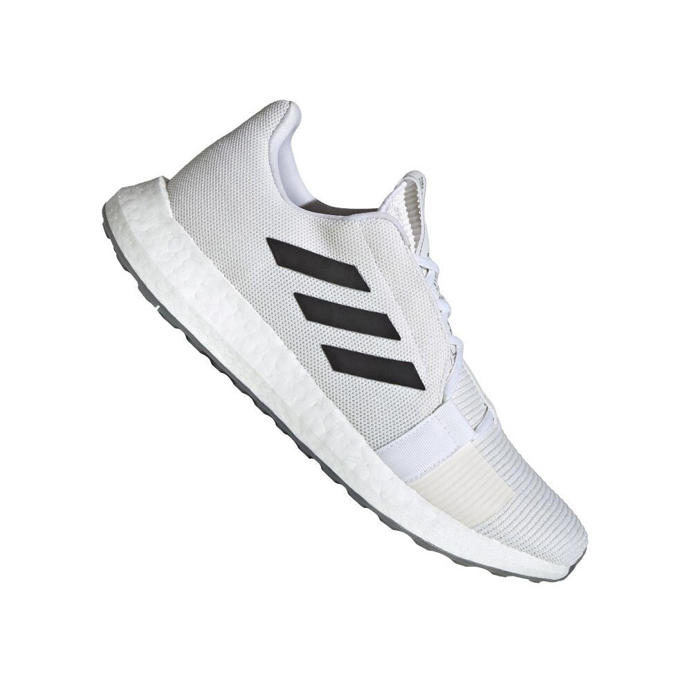 Мужские кроссовки спортивные для бега белые текстильные низкие Adidas Senseboost GO
