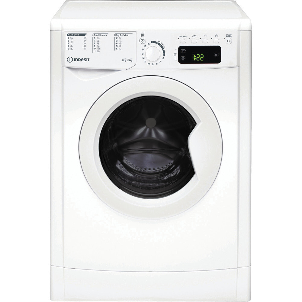 Indesit EWDE 751451 W EU N стирально-сушильная машина Отдельно стоящий Фронтальная загрузка Белый