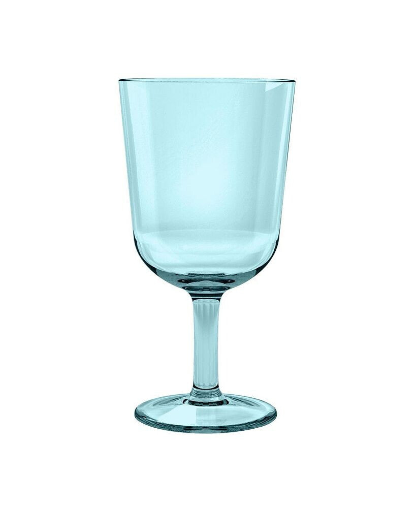 Simple Wine Glass, Aqua, 16 oz., Premium Plastic, Set of 6
