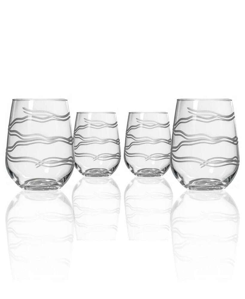 Rolf Glass good Vibrations Stemless 17Oz - Set Of 4 Glasses