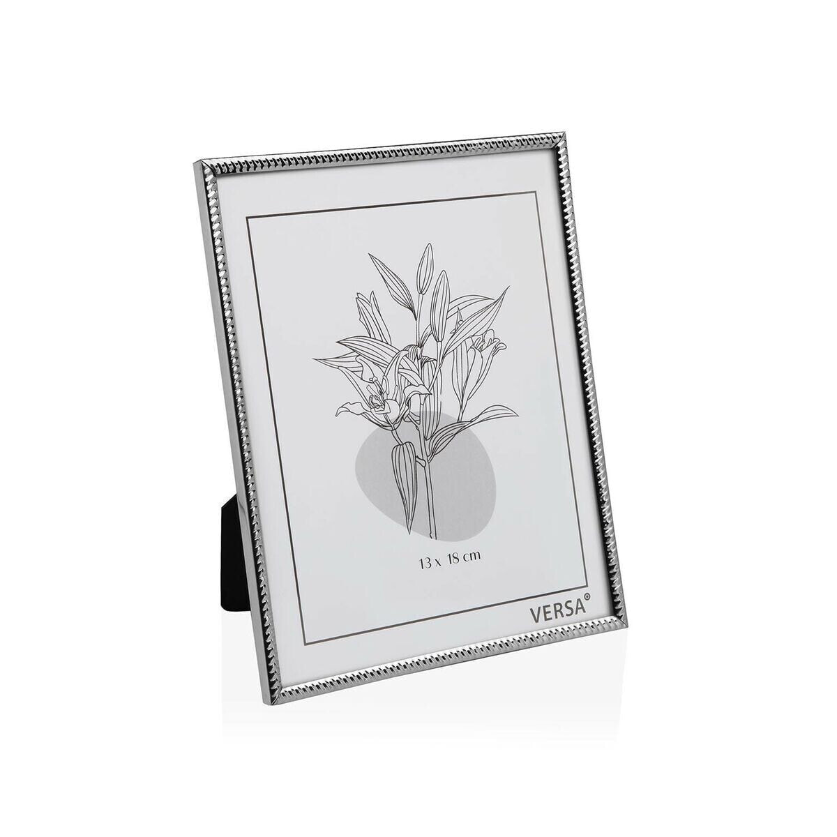 Photo frame Versa Silver Metal Minimalist 1 x 18,5 x 13,5 cm