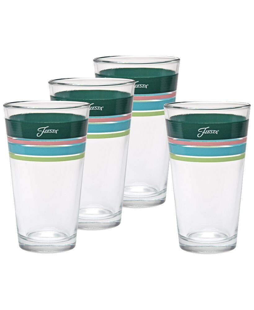 Fiesta tropical Edgeline 16-Ounce Tapered Cooler Glass, Set of 4