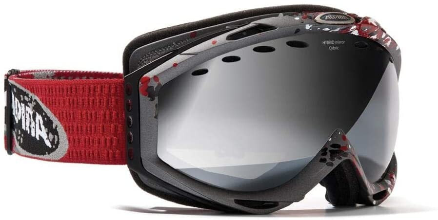 Маска для сноуборда Alpina Cybric HM Hybrid Mirror Glass Ski Glasses White & Charcoal Grey Splash