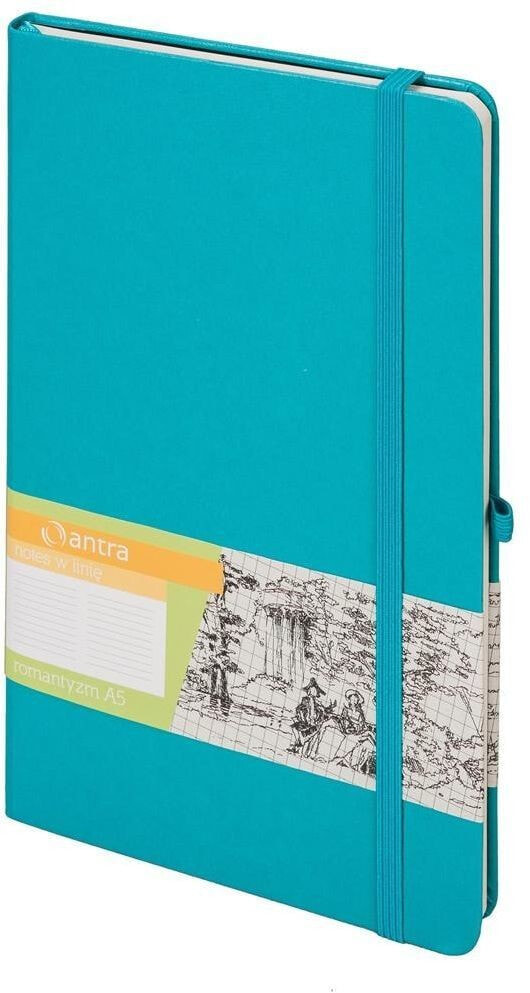 Antra Notebook A5 Romanticism Turquoise line