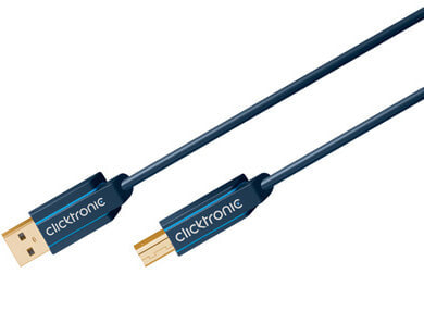 ClickTronic 1.8m USB 2.0 A/B m/m USB кабель 1,8 m USB A USB B Синий 70096