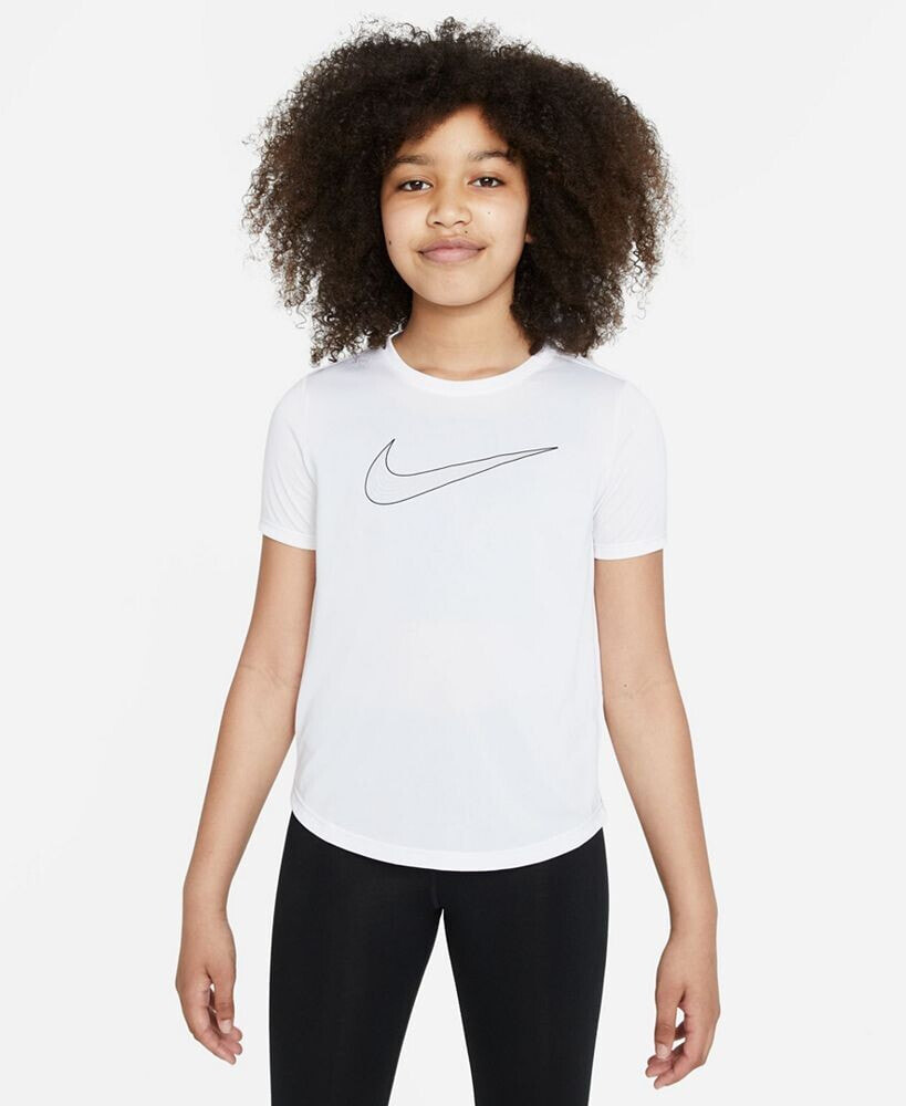 Nike big Girl's Dri-Fit Short-Sleeve Training Top