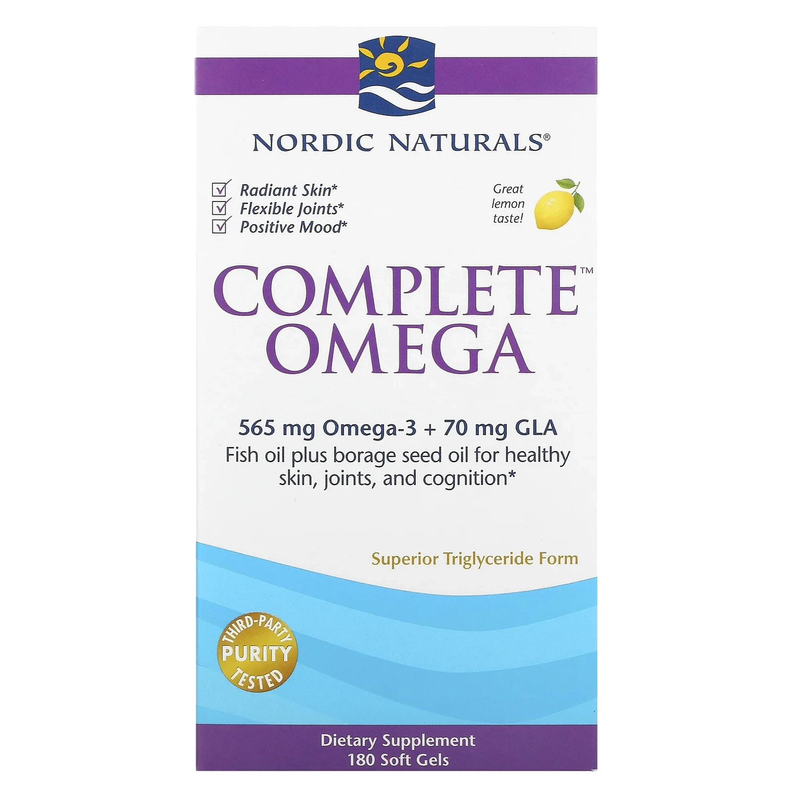 Nordic Naturals, Complete Omega, лимон, 60 мягких таблеток