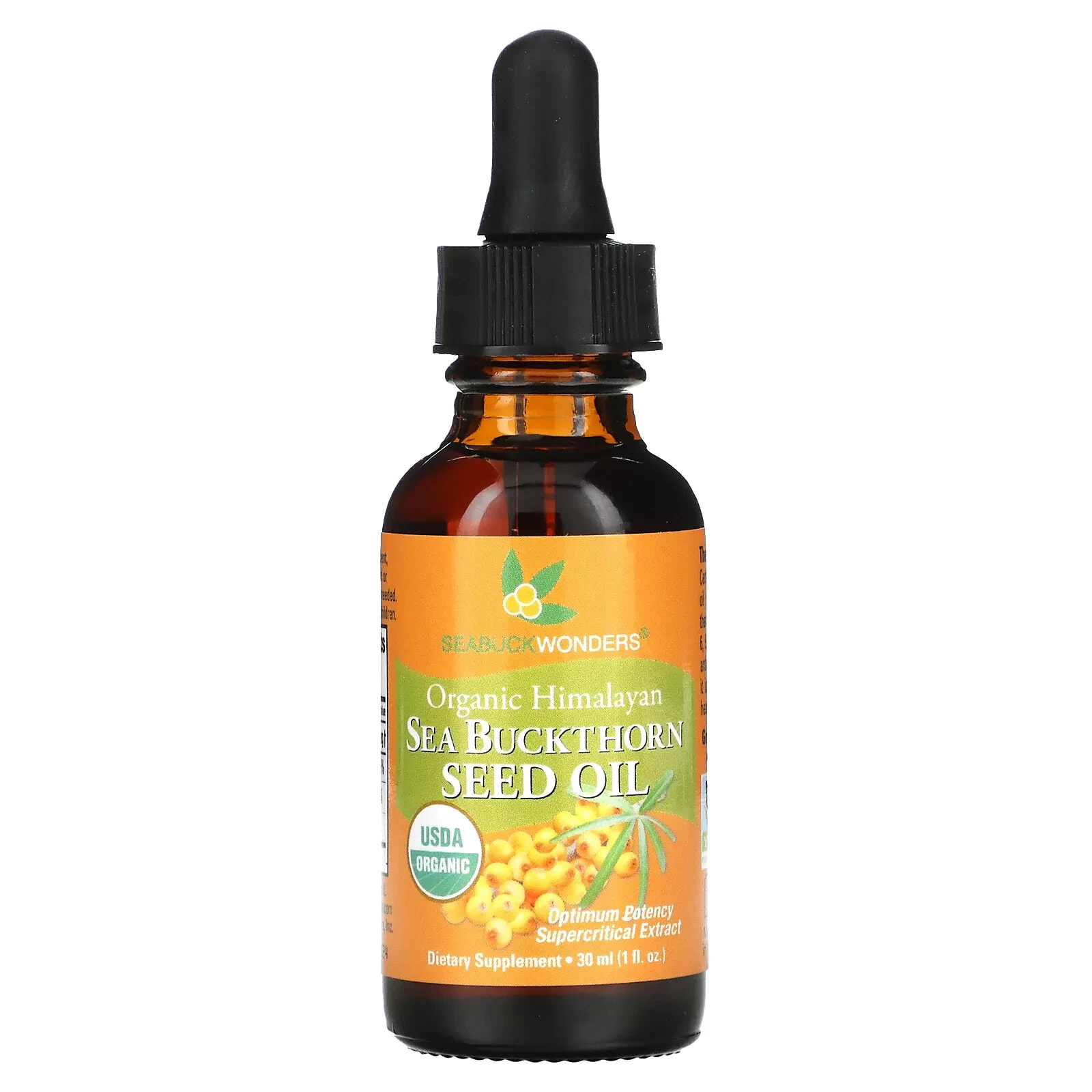 SeaBuckWonders, Organic Himalayan Sea Buckthorn Seed Oil, 1 fl oz (30 ml)
