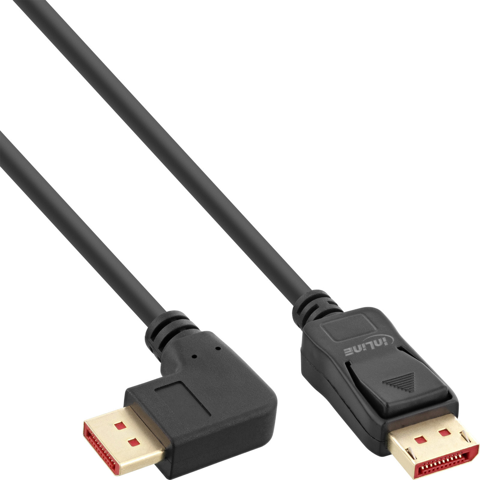 InLine DisplayPort 1.4 cable - 8K4K - right angled - black/gold - 3m - 3 m - DisplayPort - DisplayPort - Male - Male - Black