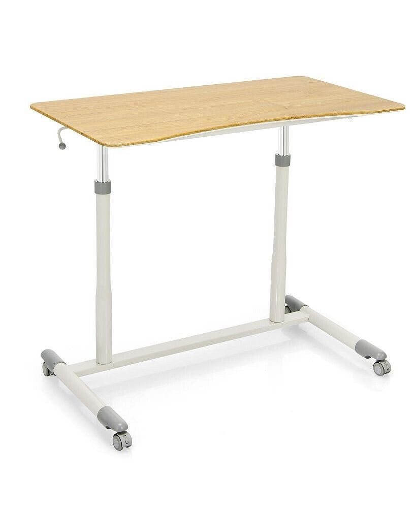 Height Adjustable Computer Desk Sit to Stand Rolling Notebook Table