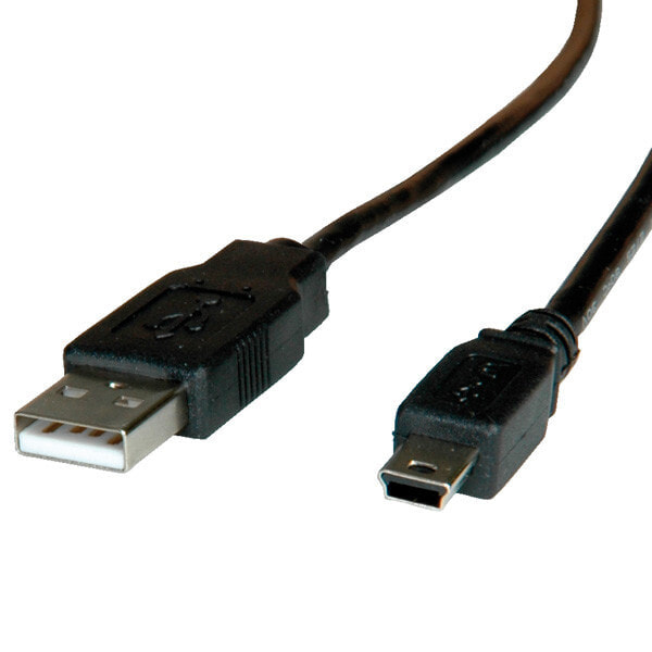 ROLINE 11.02.8708 USB кабель 0,8 m 2.0 Mini-USB B USB A Черный