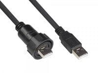 IC04-U201 - 1 m - USB A - USB A - USB 2.0 - Black