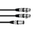 Omnitronic 30225210 - XLR (3-pin) - Male - 2 x XLR (3-pin) - Female - 1.5 m - Black