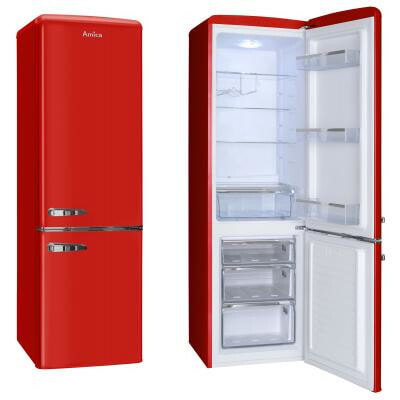 Amica KGCR 387100 R холодильник с морозильной камерой Отдельно стоящий Красный 244 L A++