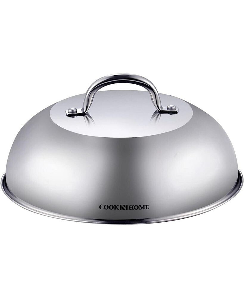 Cook N Home stainless Steel 12 Inch Round Basting Cover Lid, Griddle Accessories