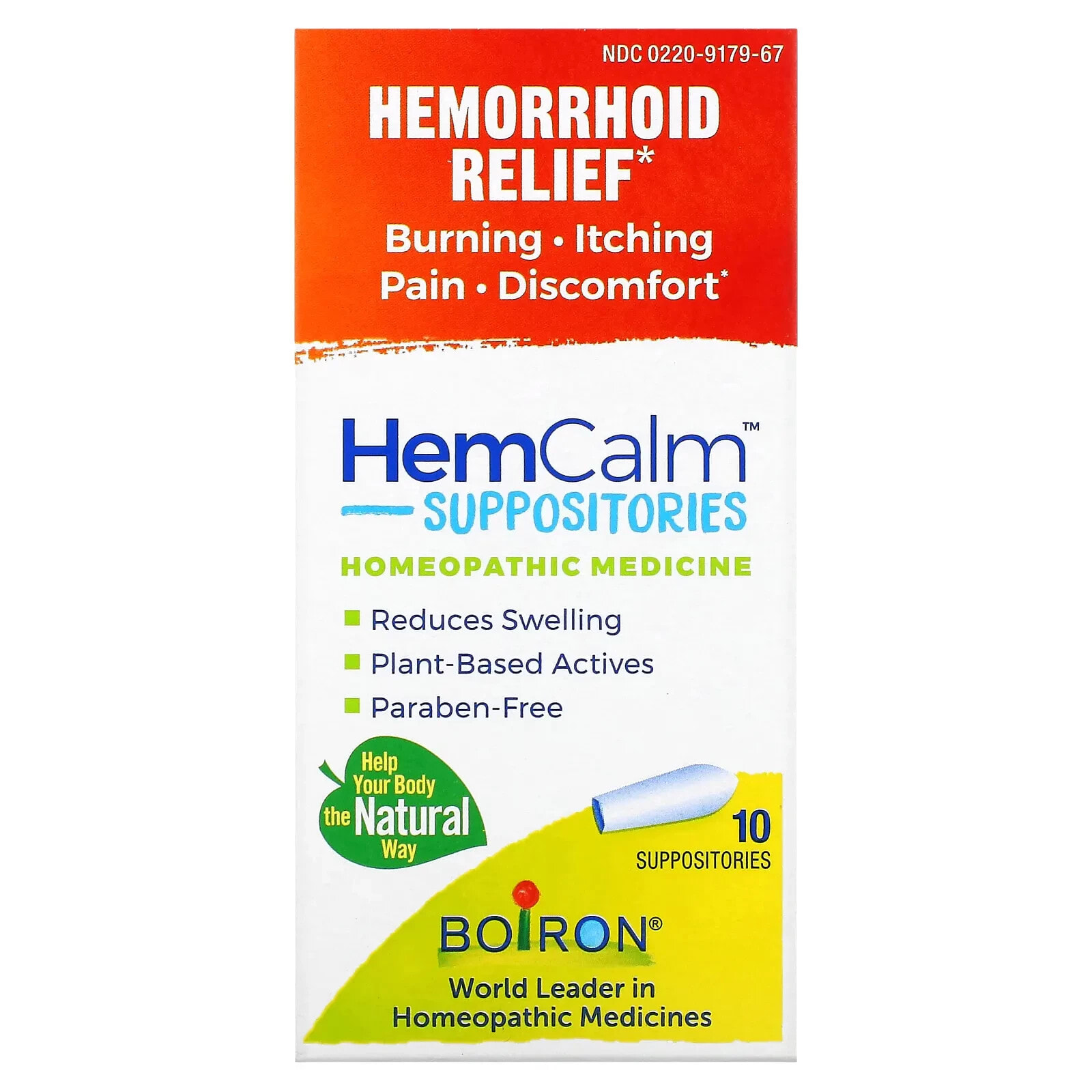HemCalm Suppositories, Hemorrhoid Relief, 10 Suppositories