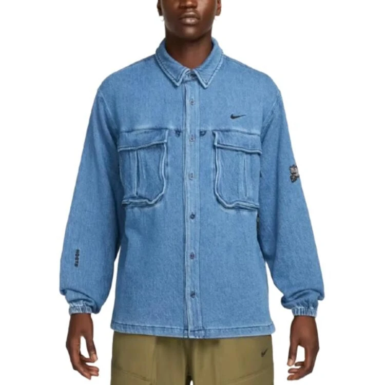 Nike Denim Jackets Unisex Blue