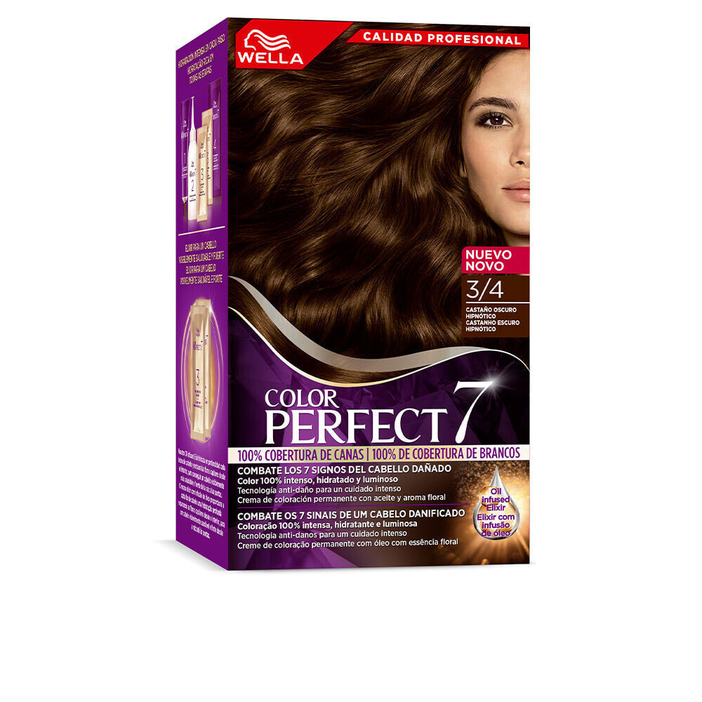 Wella Color Perfect 7 Color Cream 3/4 Стойкая масляная крем-краска для волос, оттенок темно-каштановый