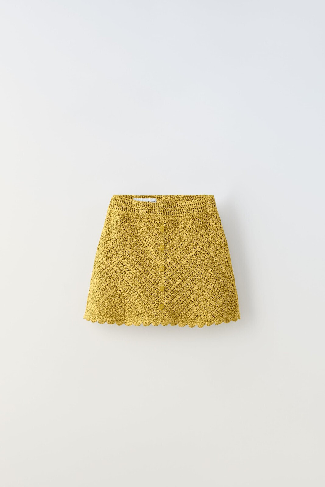 Buttoned crochet knit skirt