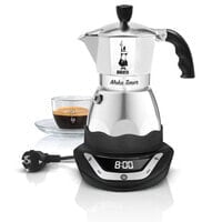 Bialetti Moka Timer - Electric moka pot - Ground coffee - Black,Silver