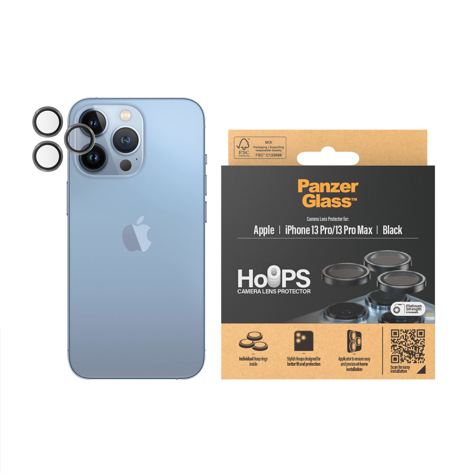 PanzerGlass Camera Rings iPhone 13 Pro/13 Pro Max Прозрачная защитная пленка Apple 1 шт 1143