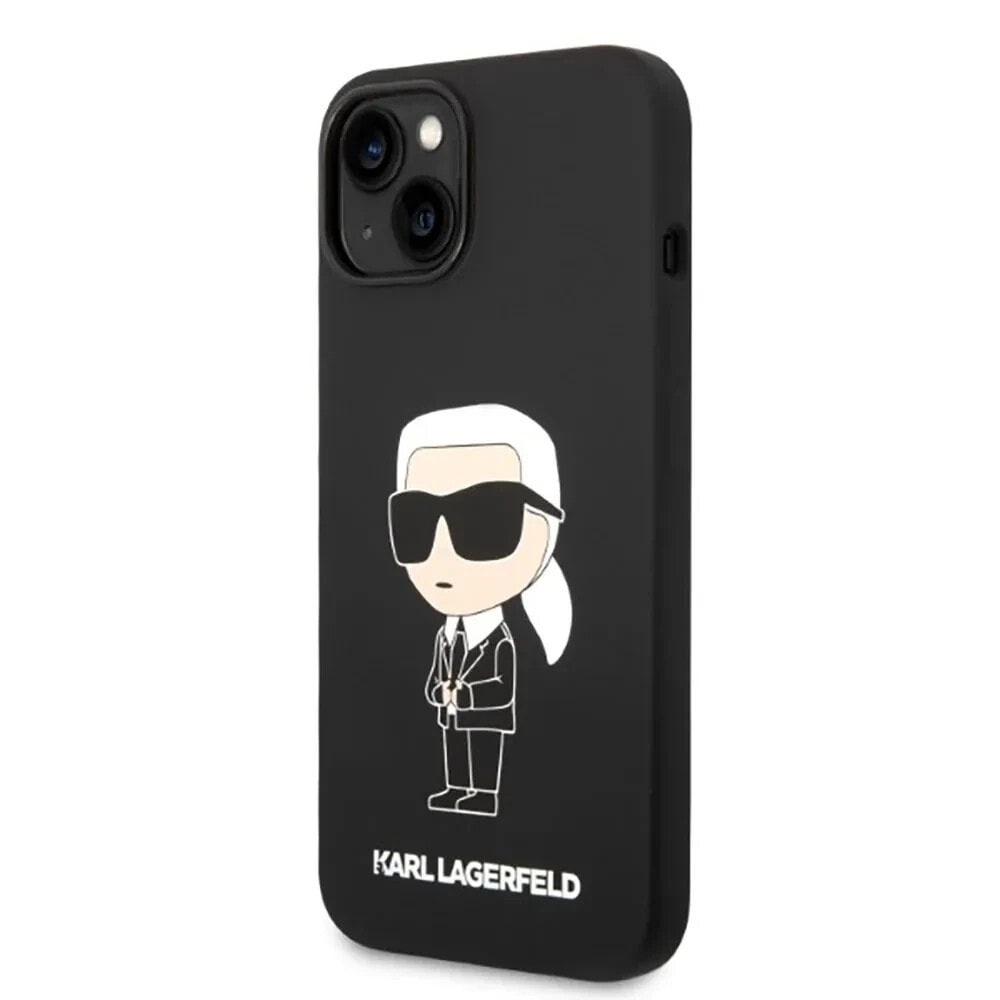 KARL LAGERFELD Klhcp14Msnikbck iPhone 14 Plus15 Plus 6.7 Silicone Ikonik phone case