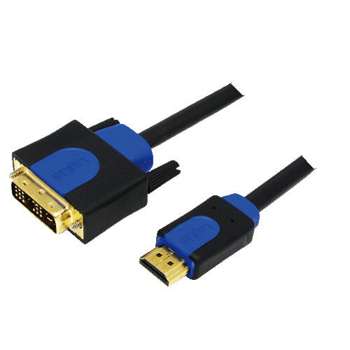 LogiLink CHB3102 видео кабель адаптер 2 m HDMI DVI-D Черный, Синий