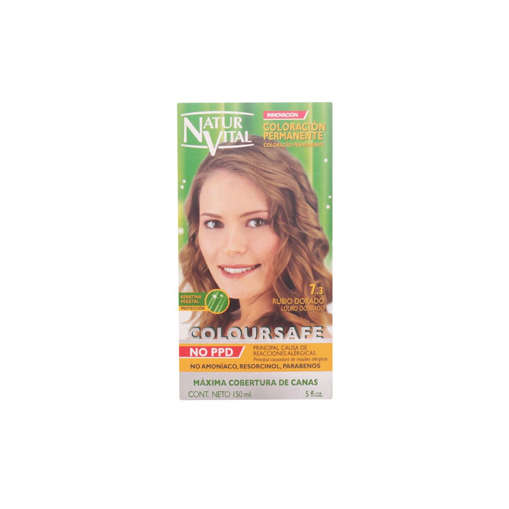 Natur Vital ColourSafe Permanent Hair Color No. 7.3 Golden Blonde Перманентная краска для волос без аммиака, оттенок золотистый русый 50 мл