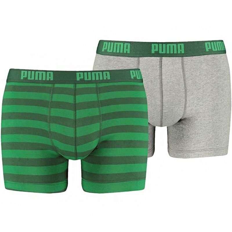 Трусы боксеры мужские зеленые 2 пары Boxer shorts Puma Stripe 1515 Boxer 2P M 591015001 327