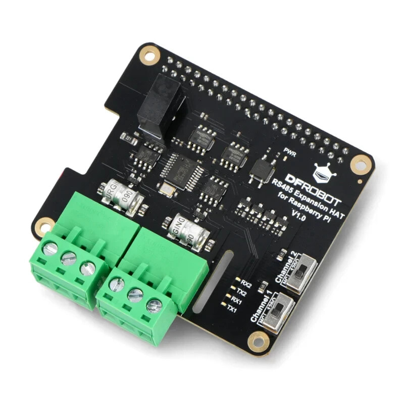 Dual-channel RS485 Expansion Hat - for Raspberry Pi 4B - DFRobot DFR0824
