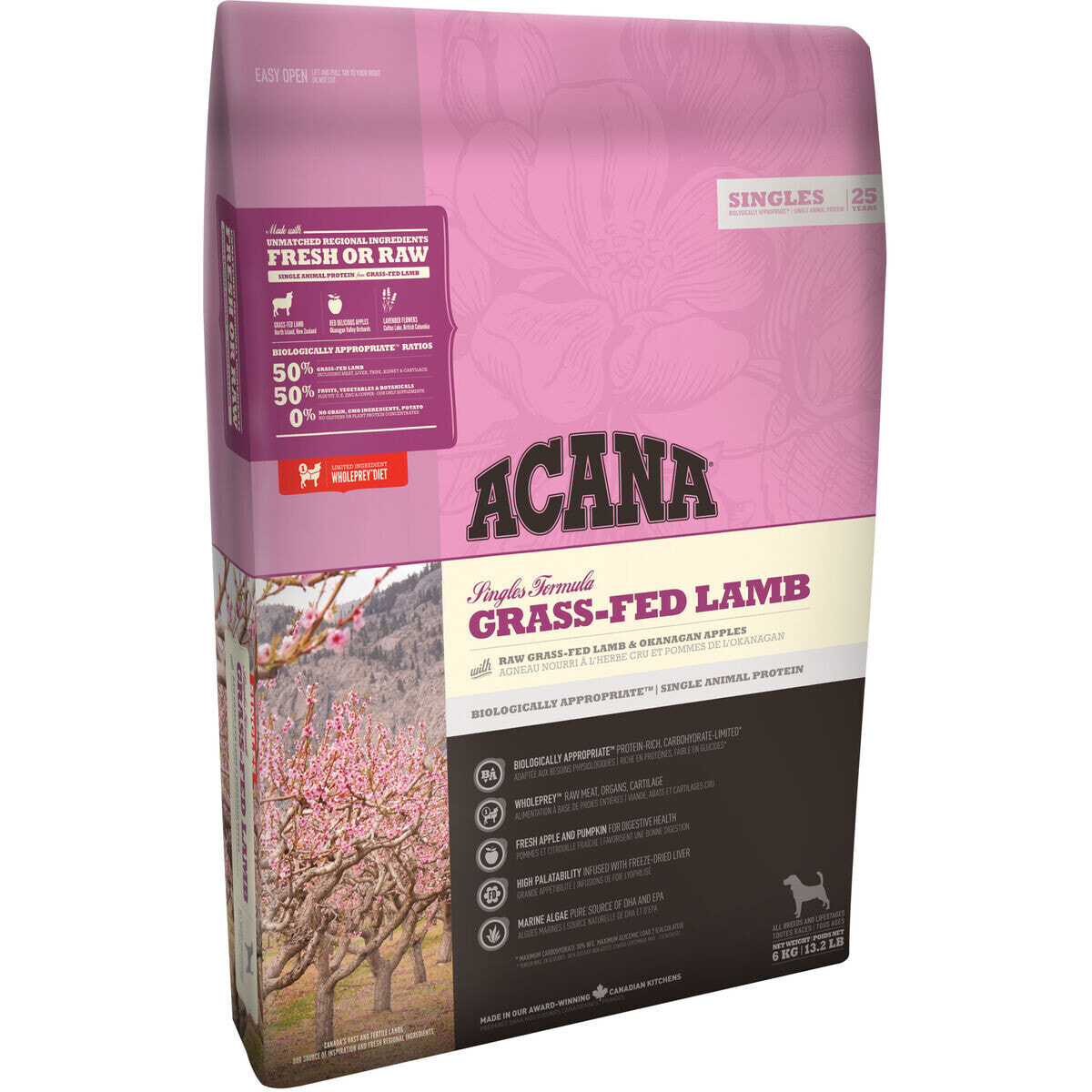 Fodder Acana Dog TF Singles Grass-Fed Lamb Lamb 11,4 Kg