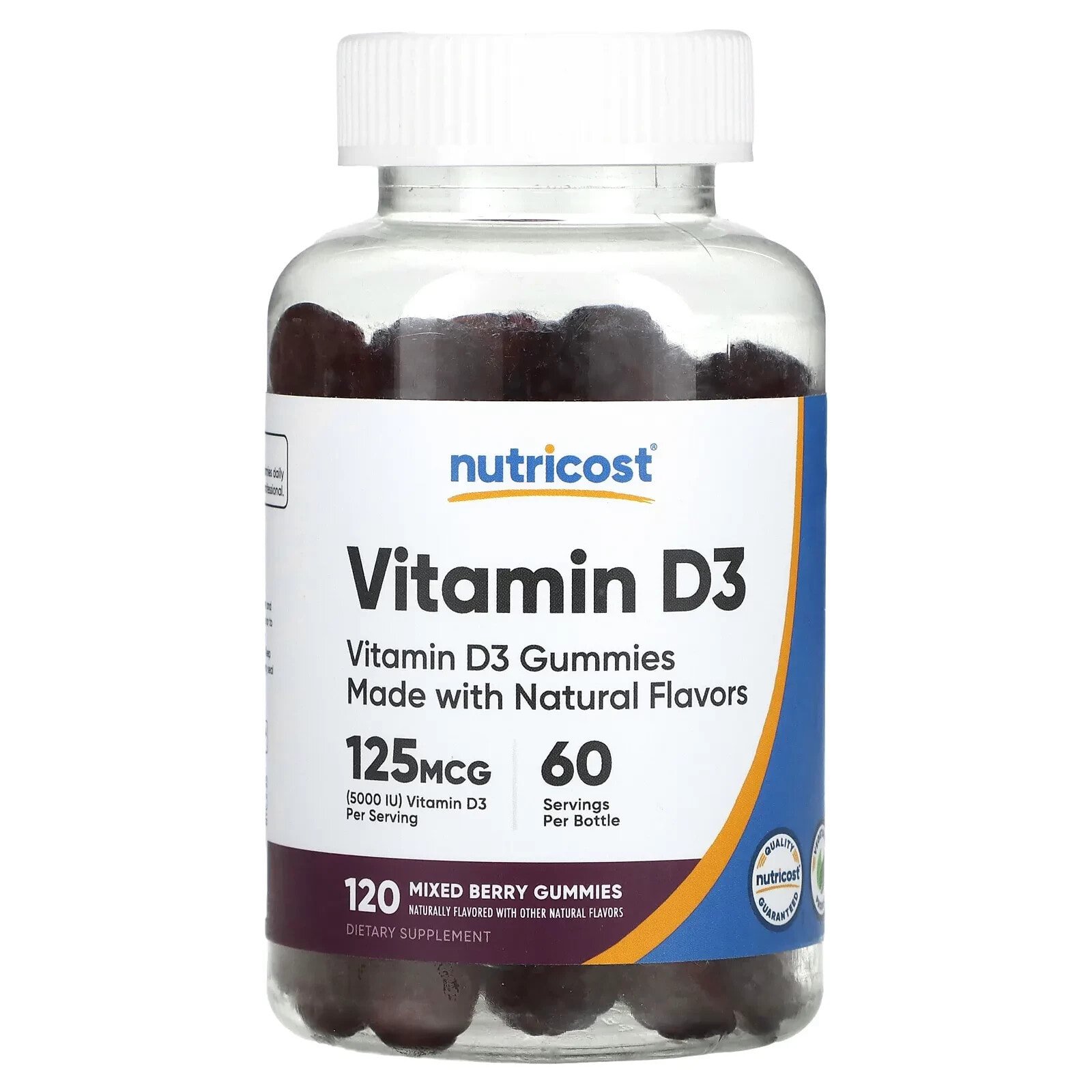 Vitamin D3 Gummies, Mixed Berry, 125 mcg, 120 Gummies (62.5 mg per Gummy)