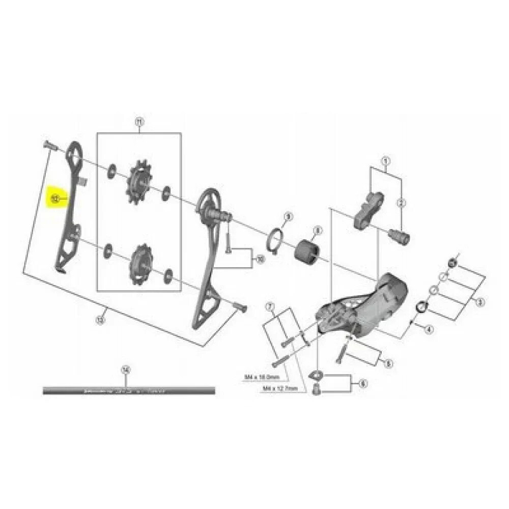 SHIMANO Ultegra R8000/7000 GS 11s Interior Pulley Carrier Leg