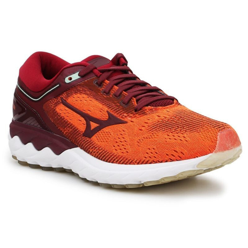 Мужские кроссовки спортивные для бега красные текстильные низкие  Shoes Mizuno Wave Skyrise M J1GC200965