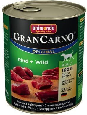 Влажный корм для собак Animonda, GranCarno, кусочки, для взрослых, с говядиной и дичью, 0.8 кг
