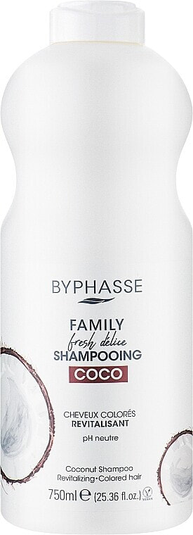 Shampoo für gefärbtes Haar mit Kokosnuss - Byphasse Family Fresh Delice Shampoo