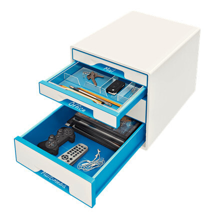 Leitz WOW Cube файловая коробка/архивный органайзер Полистирол Синий, Белый 52132036