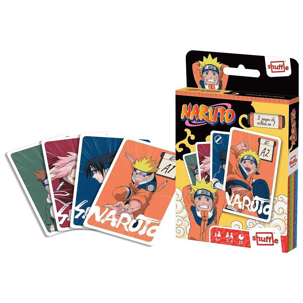 FOURNIER Baraja Shuffle Fun Naruto 3 In 1 Board Game