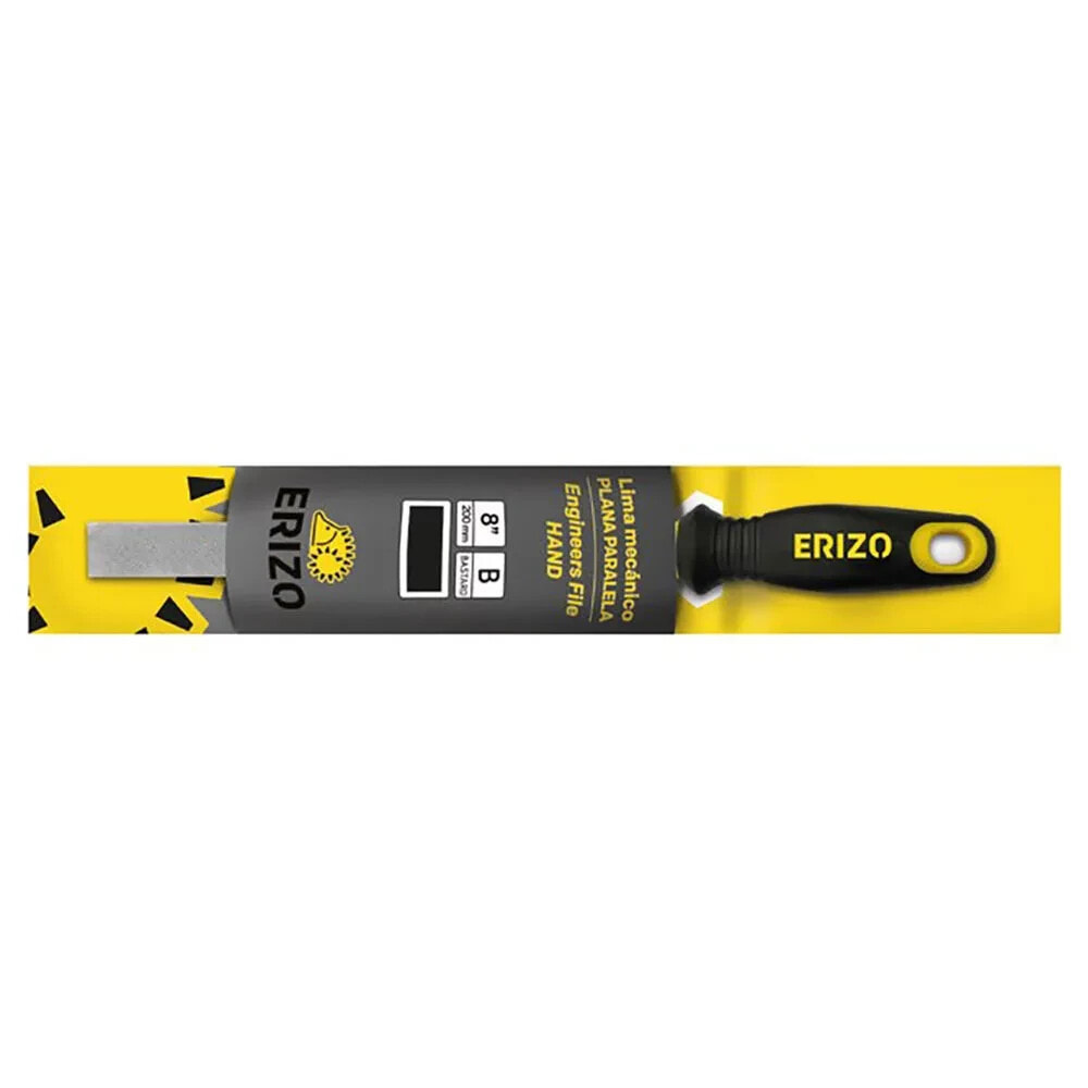 ERIZO Flat parallel interfine mechanic´s file with bi-material handle and hanger 8´´