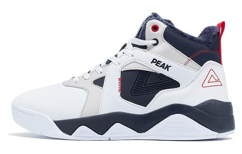 PEAK Casual Shoes Men Mid-Top Large White/Dark Blue