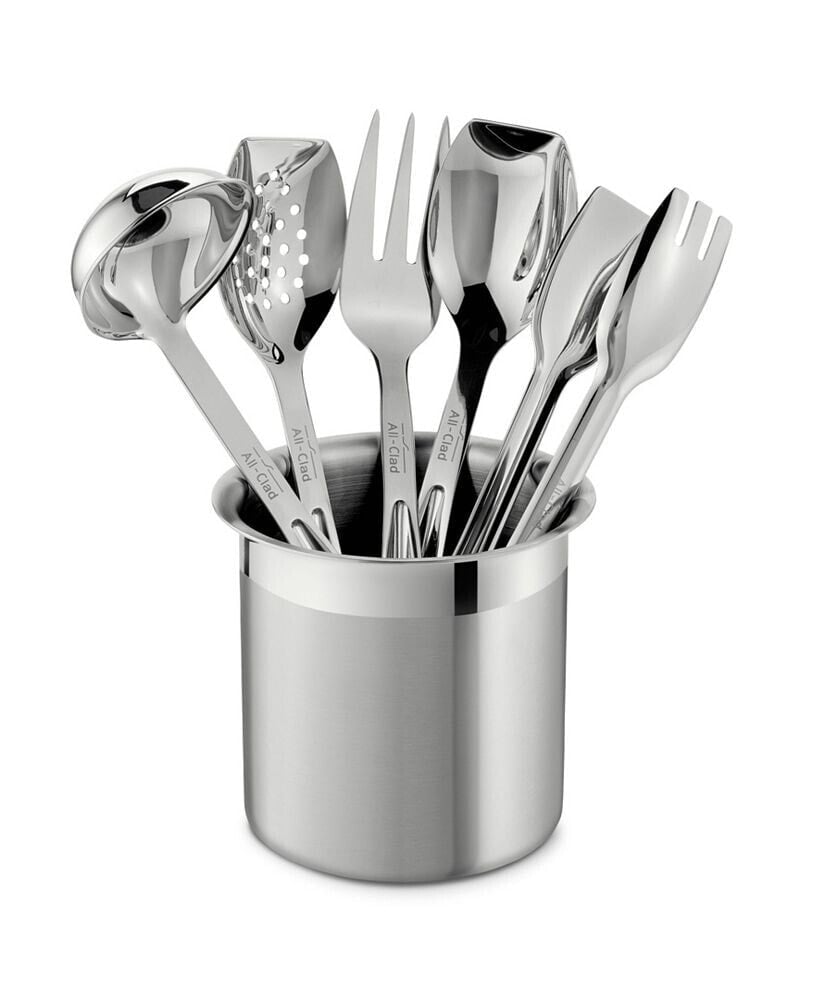 All-Clad stainless Steel Cook and Serve Kitchen Utensil Crock Set, 6 Piece