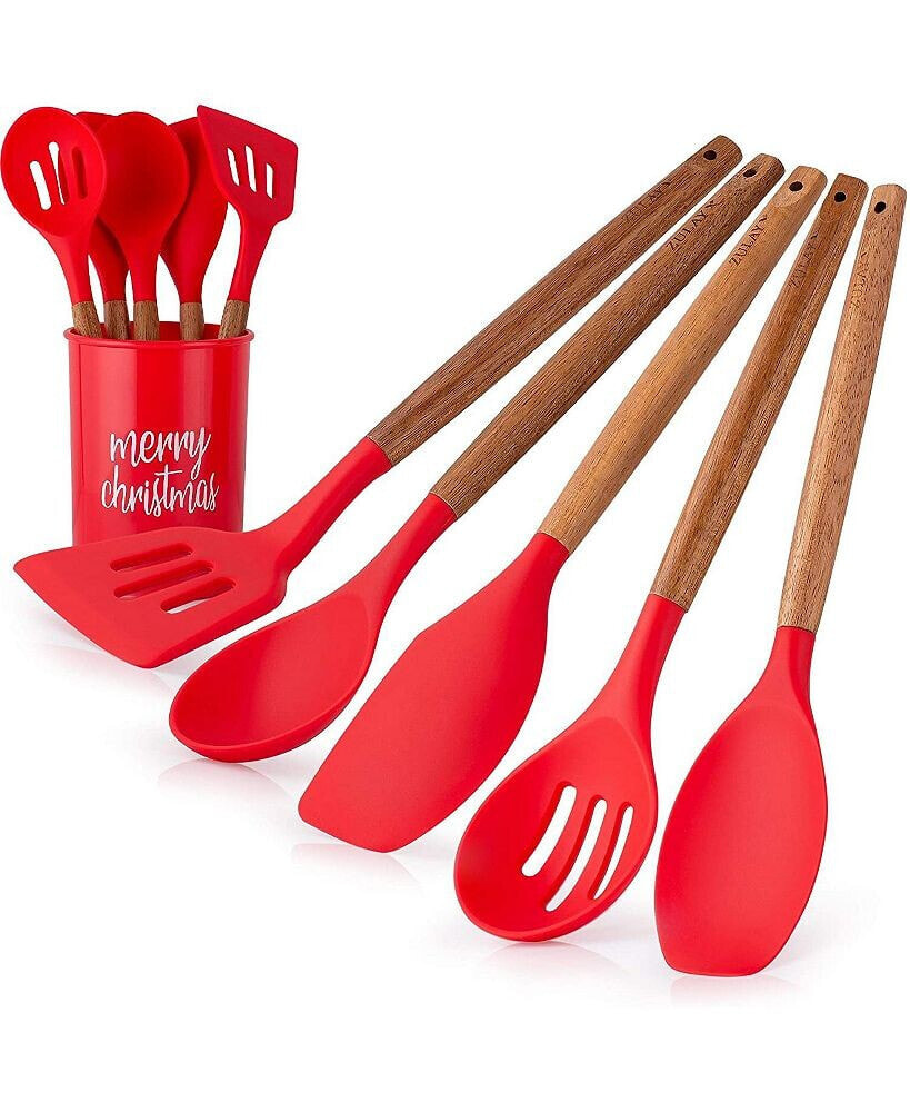 Christmas Silicone Spatula with Utensil Holder