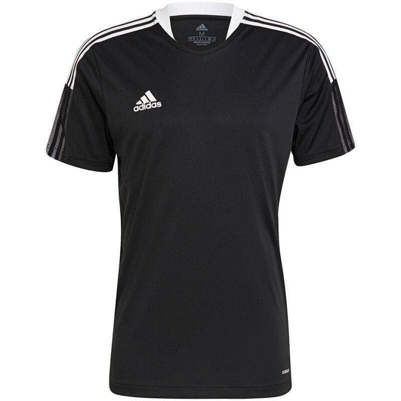 Мужская футболка спортивная черная однотонная  Adidas Tiro 21 Training Jersey M GM7586