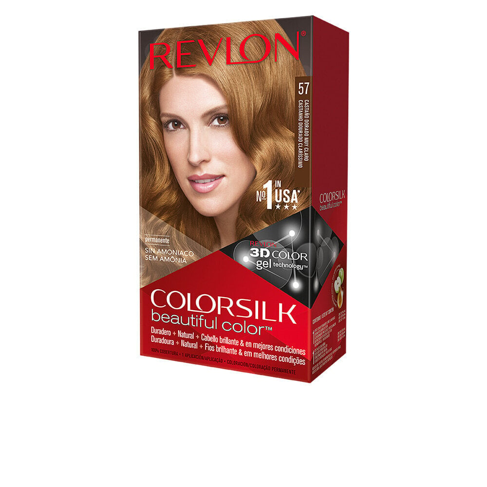 Revlon ColorSilk Beautiful Color No. 57 Very Light Golden Chestnut Стойкая краска для волос без аммиака, оттенок очень светлый золотистый каштан