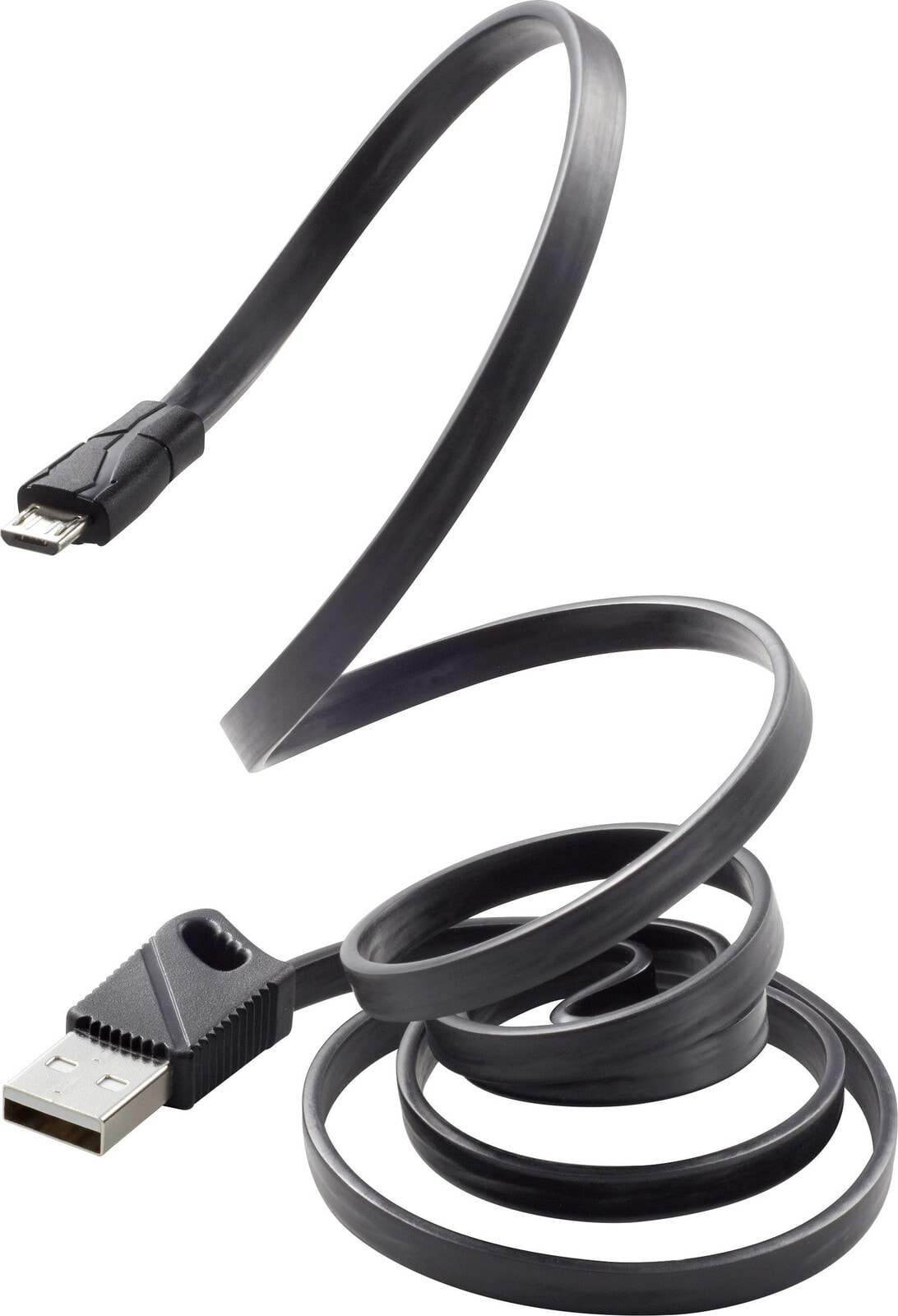 RF-3376010, 1 m, USB A, Micro-USB B, USB 2.0, 480 Mbit/s, Black