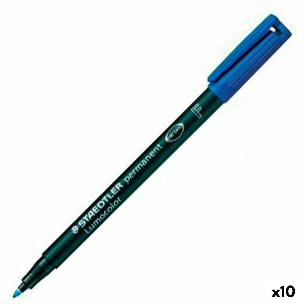 Permanent marker Staedtler Lumocolor 318-3 F Blue (10 Units)